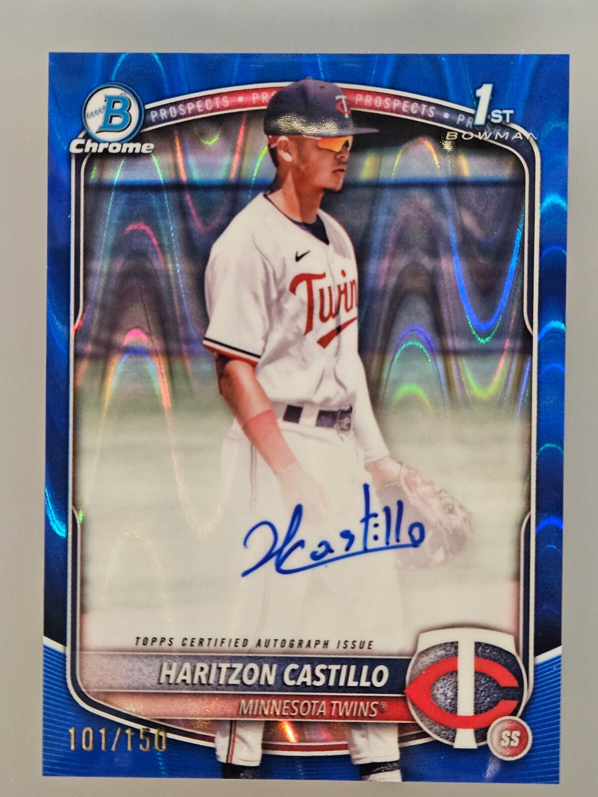 2025 Bowman Chrome Haritzon Castillo 1st Prospect Auto Blue Refractor /150 Twins