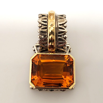 Alwand Vahan Sterling Silver 14k Yellow Gold Citrine Pendant