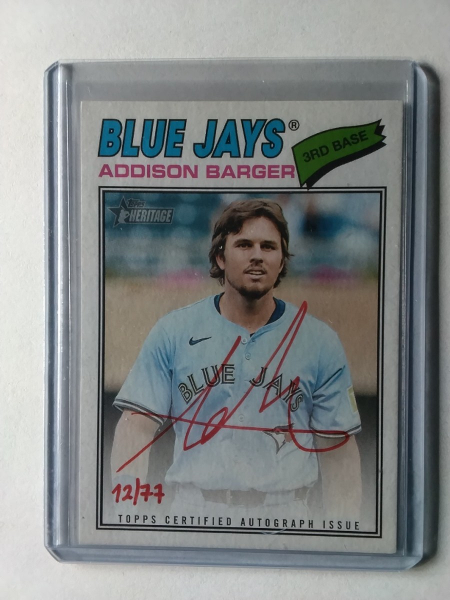 2026 Topps Heritage /77 Red Ink Real One Auto Card #ROA-AB ADDISON