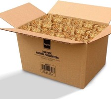 Keplin Natural Firelighters, Solid, 200 Pack, Eco Friendly Wood Flame Starters 0.06 per lighter