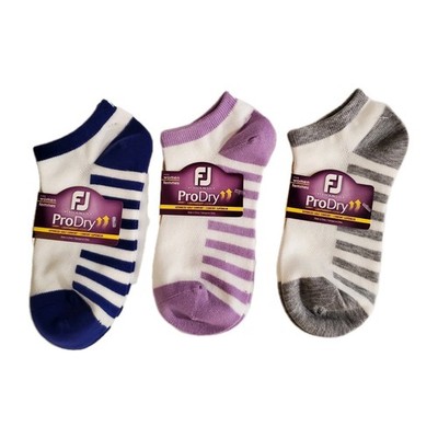 FJ Footjoy Women's Pro Dry Lightweight Socks Size 6-9 Lot of 3 prs Striped NEW