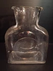 Blenko Water Bottle 384 Clear Glass Pitcher Double Spout 8.25" *Some Cloudiness!