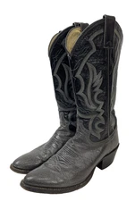 Justin Western Boots 1304 Two Toned Gray Black Mens 6.5 D