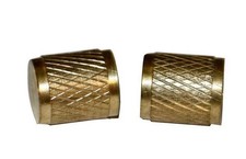 Knurled Brass Caps, (2) 1/4" Female Flare with Internal Gasket
