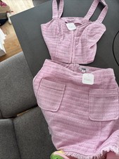 Set 2 pezzi gonna BB Dakota misto lana rosa nuova con etichetta