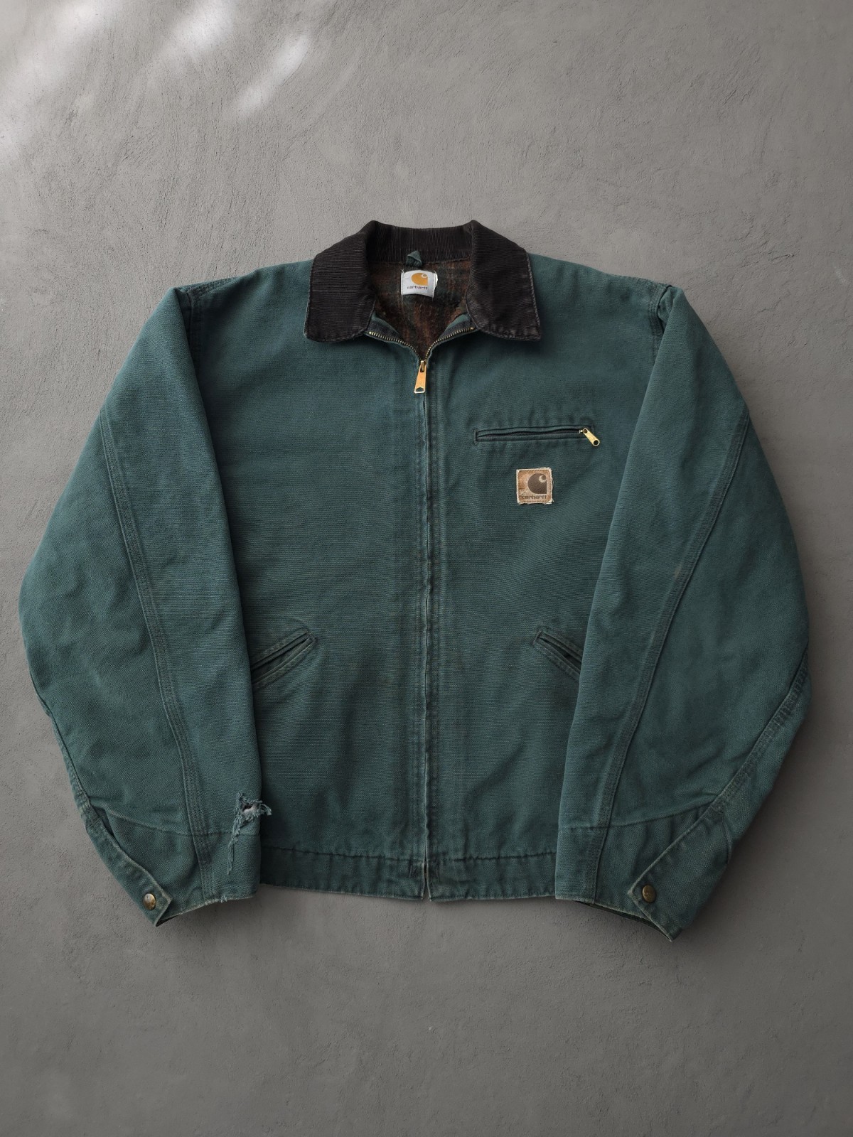 Vintage RARE Carhartt J43 HTG Hunter Green Tall Detroit Jacket Workwear 2XL Men