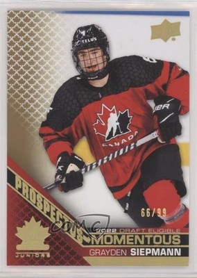 2022 Upper Deck Team Canada Juniors Electric Gold 66/99 Grayden Siepmann 1t59