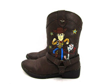 Disney Toy Story Woody Little Kids Youth Sz 12 Brown Zip Cowboy Western Boots