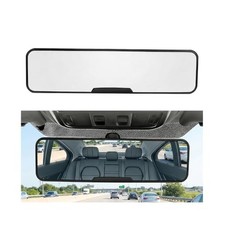 Car Rear View Mirror, Clip on Clear Panoramic Wide Angle Vehicle Rearview White