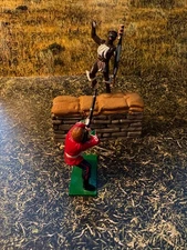 Trophy Miniatures Zulu Wars. Hand to Hand Zulu vs British with stone wall.