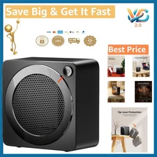 Mini Space Heater 500W Portable PTC Ceramic with Tip-Over Protection Black