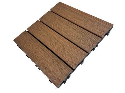 QTY 10) NewTechWood US-QD-ZX-TK Capped Composite Deck Tiles 12