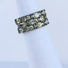 Bomb Party Ring Size 8 “Daydream Vibes” Lemon Cz on Hematite