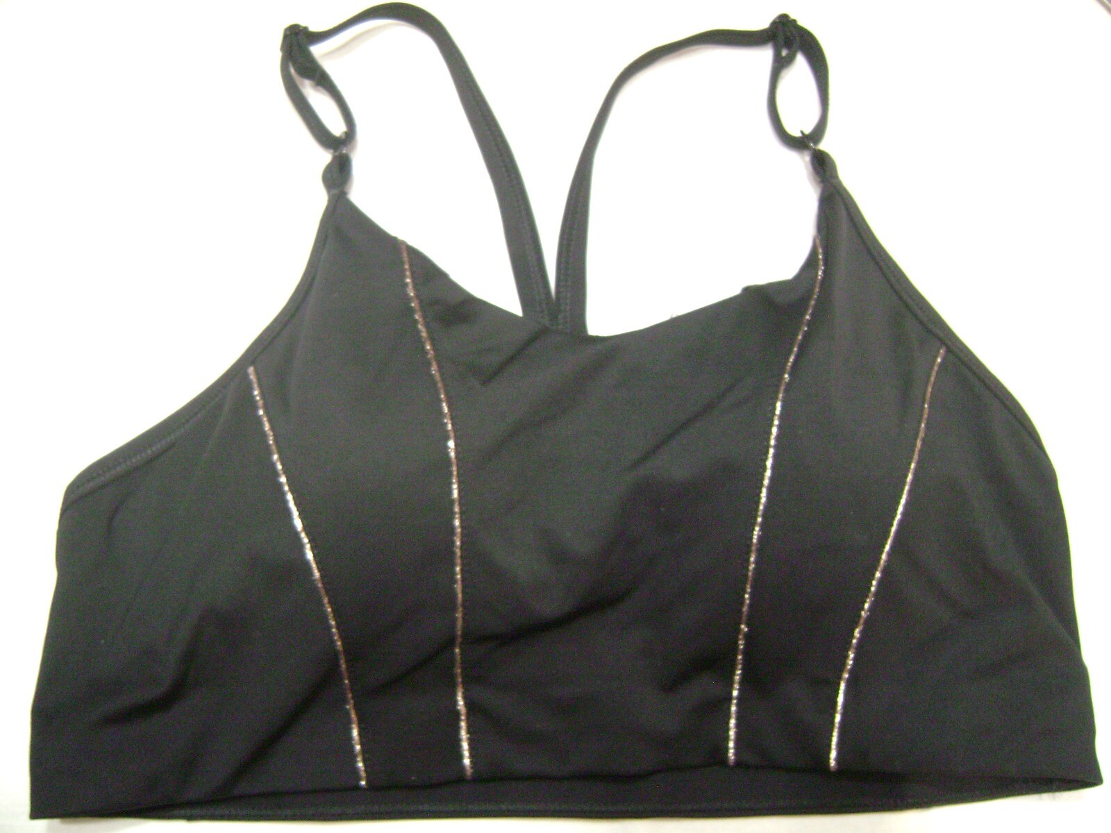 Nike Sports Bra RN#56323 Womens Size XL Padded Black & Gold NEW-image