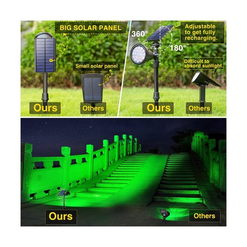 ROSHWEY Solar Spot Lights Outdoor, 7 Colors Halloween Lights Christmas Solar ... - Bild 6 von 9