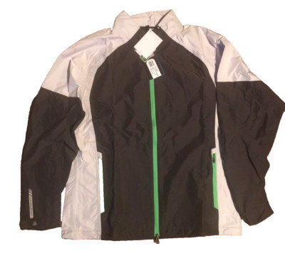 New Sun Mountain Men's Waterproof Cumulus Rain Jacket Steel/Titanium/Envy  Large