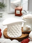 Vintage Fenton Milk Glass White Hobnail Top Hat Toothpick Match Holder Striker