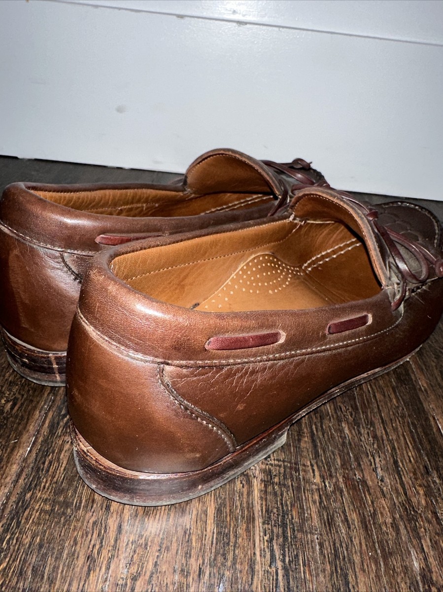 Allen Edmonds Alameda Brown Calf Leather Kiltie Tie Loafers 