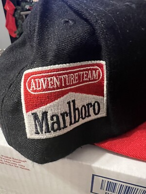 Marlboro Adventure Team Hat Leather Strap Vintage VTG 90s | eBay
