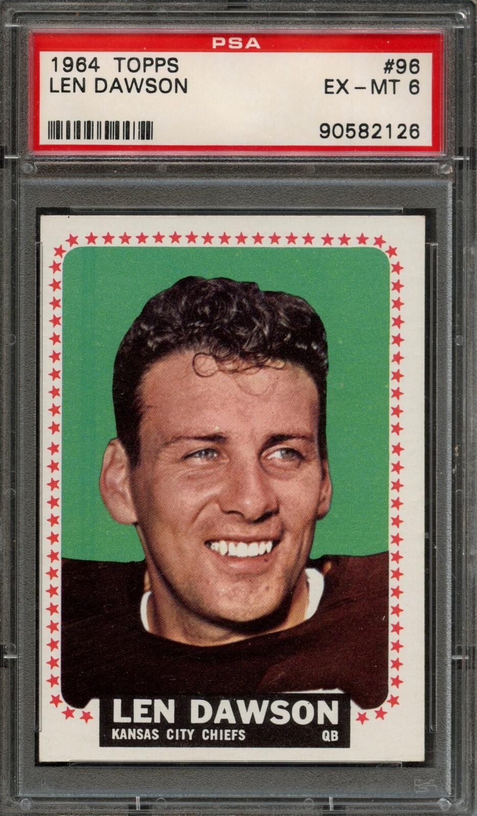 FB - 1964 Topps - #96 - Len Dawson - PSA 6 - EX-MT