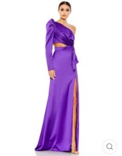 Mac Duggal PUFF ONE SLEEVE CUT OUT SIDE KNOT GOWN NWT
