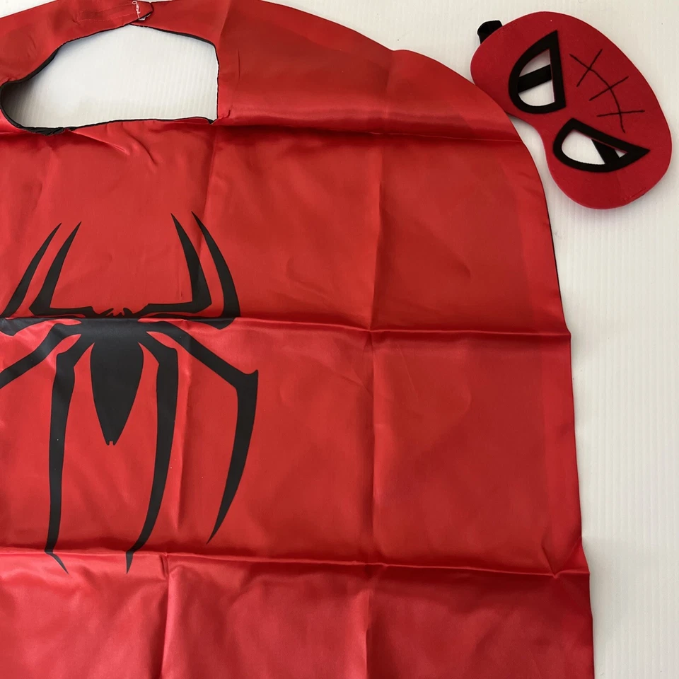 Disfraz de Halloween Spiderman Superhéroe Capa y Máscara Niños Talla Única Vestir Foto 3 de 4