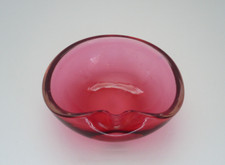 Cranberry Art Glass Ashtray