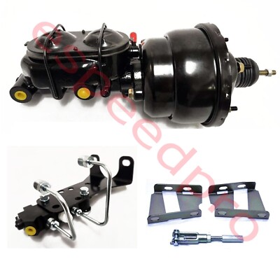1965-68 & 69-70 Chevy Impala Power Brake Booster Conversion Disc Disc Kit Black
