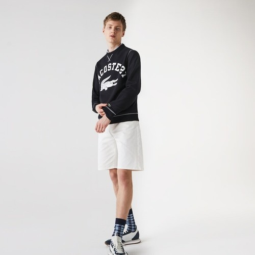 RARE NEW Men's Lacoste 27 CREW NECK Cotton Blend Sweatshirt, NAVY, XX-LARGE,$135 - Picture 3 of 6