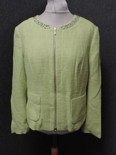 Heine Textured Embellished Blazer Lime Green Uk 18 Eu 46 Ln130 Kk 04