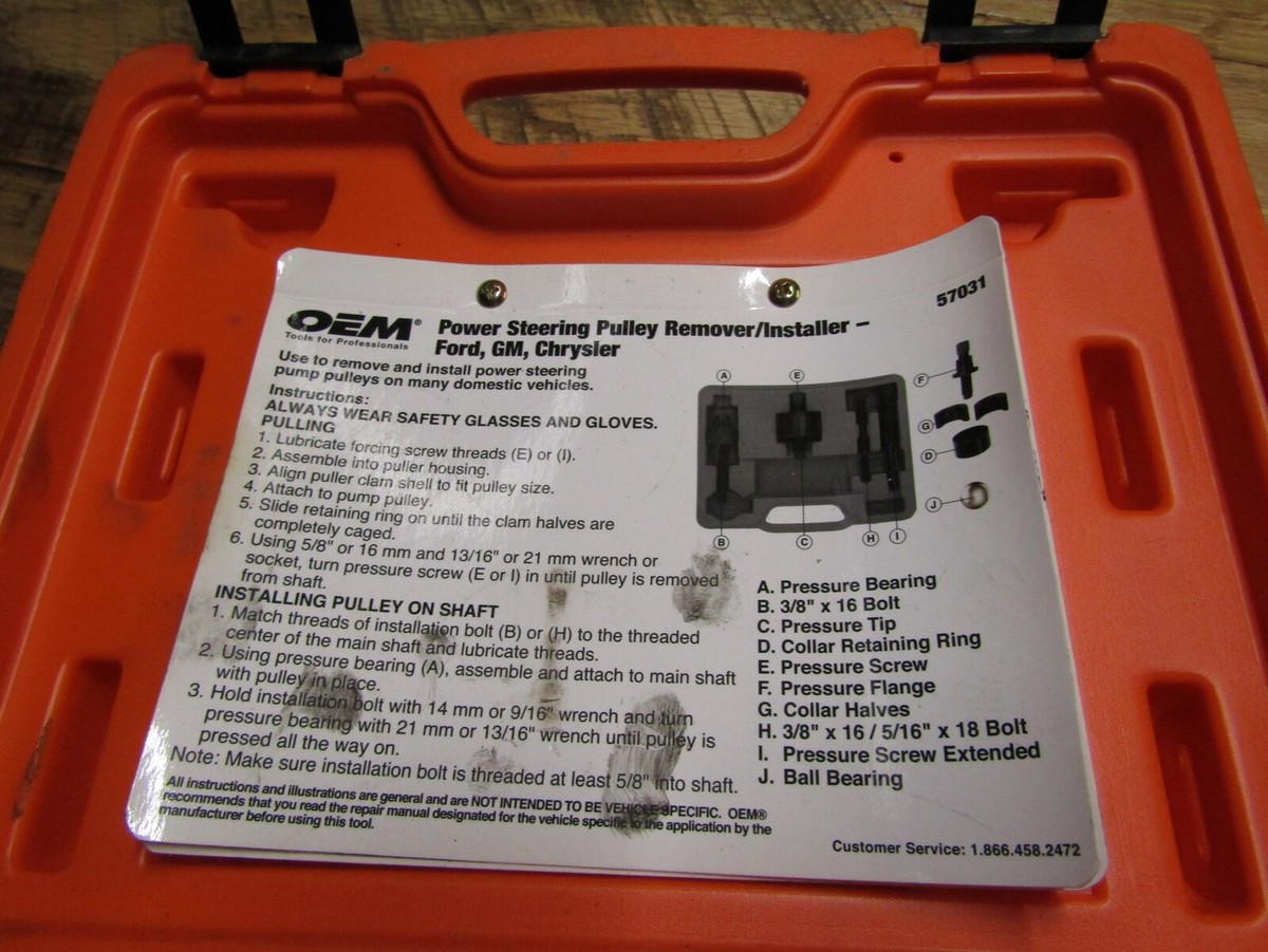 OEM Tools [57031] 4-Piece Power Steering Pump Pulley Remover