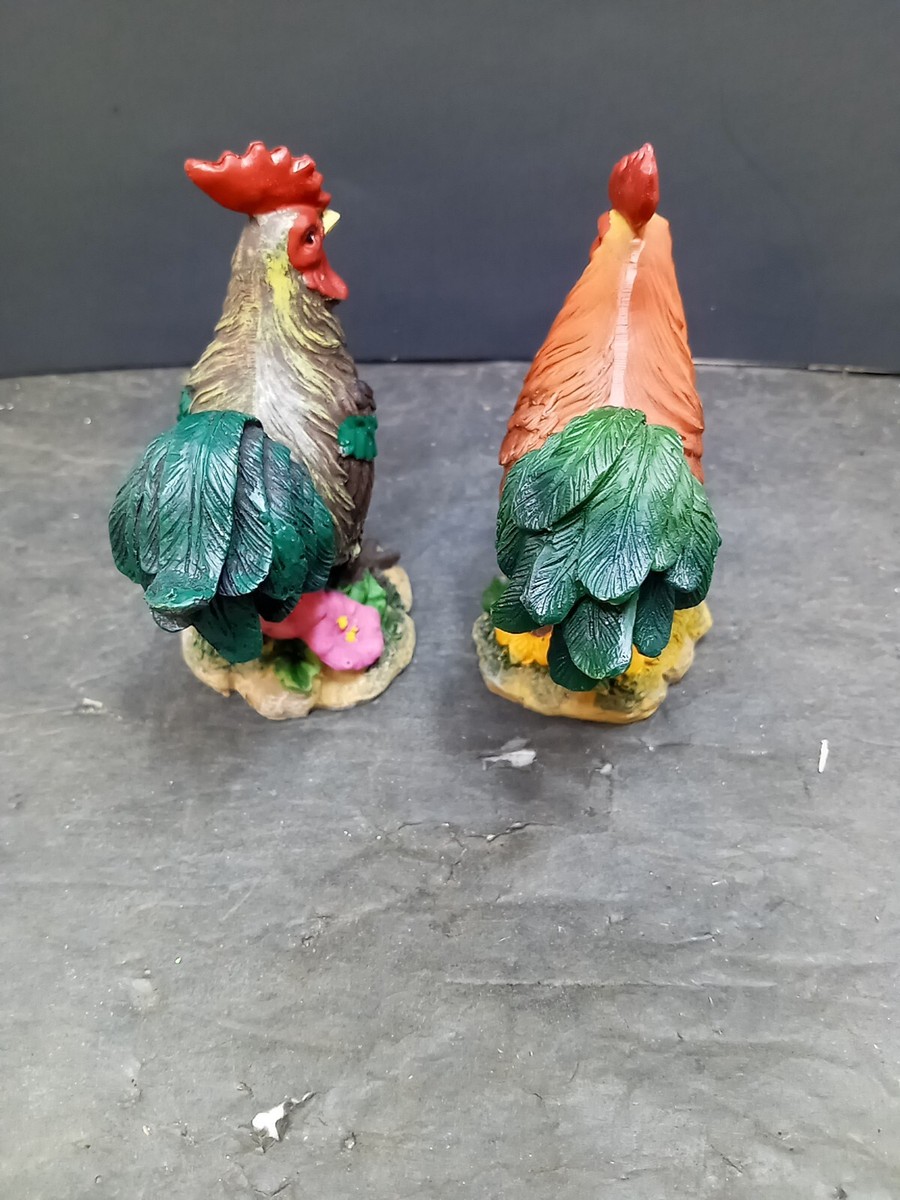 ❤️ 2 resin chickens / Roosters figurines | eBay