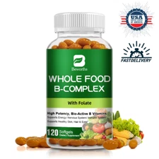 120pcs Vitamin B Complex Capsules B1,B2,B3,B5,B6,B7,B9,B12, Immune Support