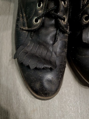 De colección Laredo Para Hombre 7.5D Flecos Cuero Negro Hecho en EE. UU. - Imagen 3 de 10