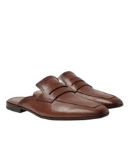 Berluti Lorenzo Mens Slip On Mule Size 9 Calf Brown Leather Backless Shoes