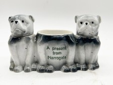 ANTIK EIN GESCHENK VON HARROGATE BULLDOGS KERAMIK SALZ PFEFFER KRUG SET