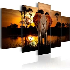 ELEPHANT ANIMAL Canvas Wall Art Framed Print Picture g-C-0024-b-m