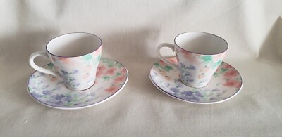 Sango Deborah Mallow Dreamtime #7207 Coffee Tea Cups & Saucers  - Set of 2
