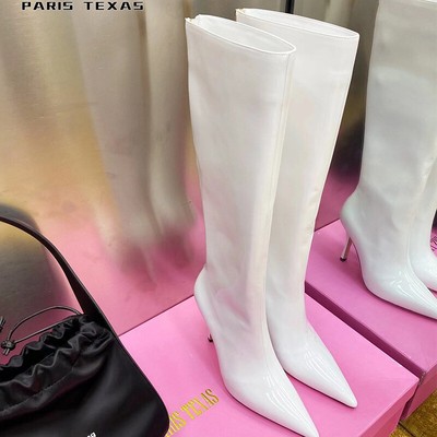 Womens High-heeled Boots Pointed Toe Thin Heel Knee High Boots Back Zipper Boots
