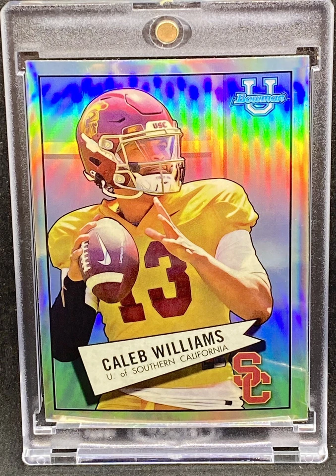 Caleb Williams RARE ROOKIE RC REFRACTOR INVESTMENT CARD SSP BOWMAN CHROME - Image 2 of 4