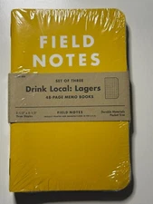 Field Notes Drink Local: Lagers - 3 Notebooks New & Sealed with Coaster FNC-20b