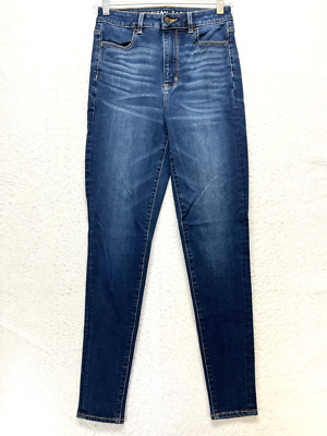 American Eagle Highest Rise Jegging Jeans Women's Size 4 L - Dark Wash Stretch