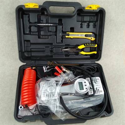 Portable Digital multifunction double cylinder inflator pump Air Compressor 12V 