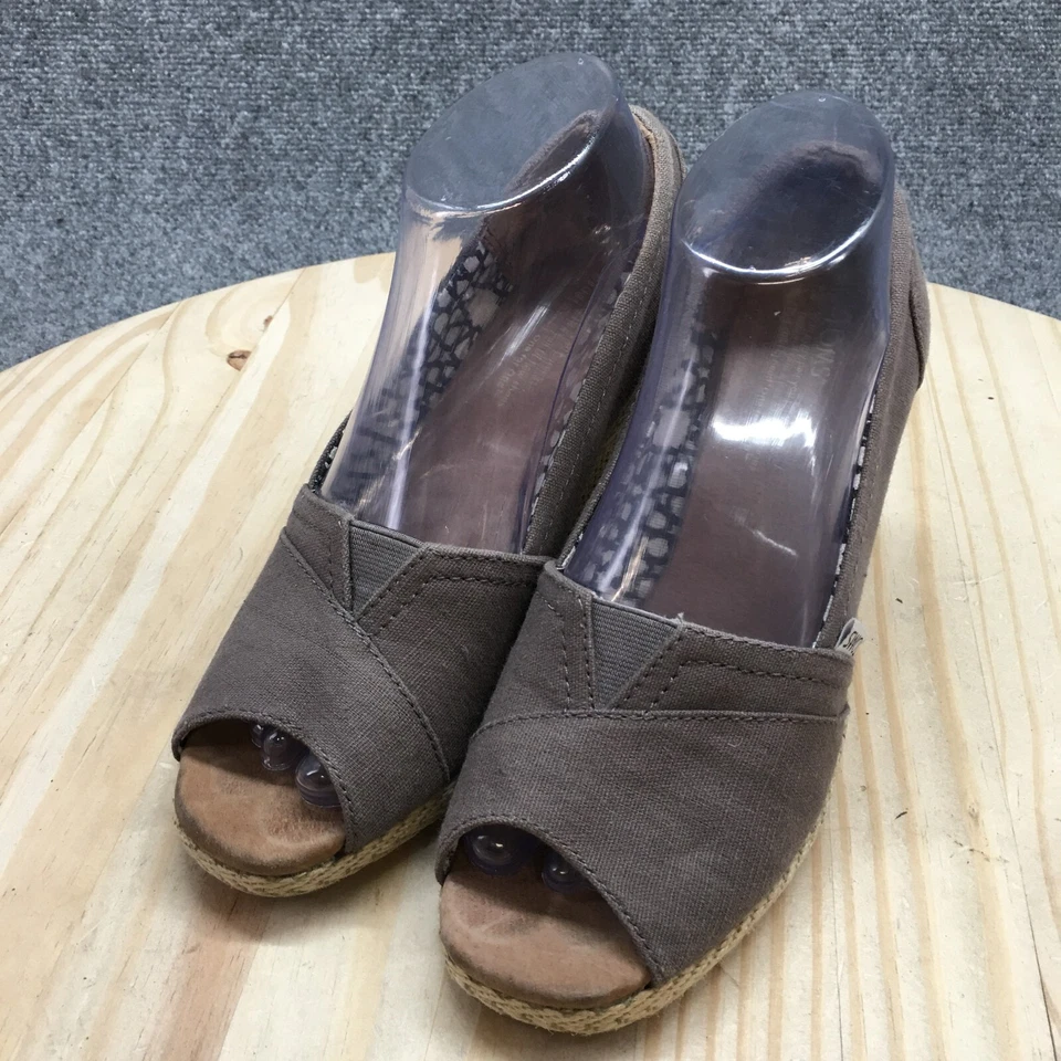 TOMS 高跟鞋女式 8 Calypso 休闲懒人鞋楔形鞋露趾高跟鞋灰色 — 第 4/4 张图片