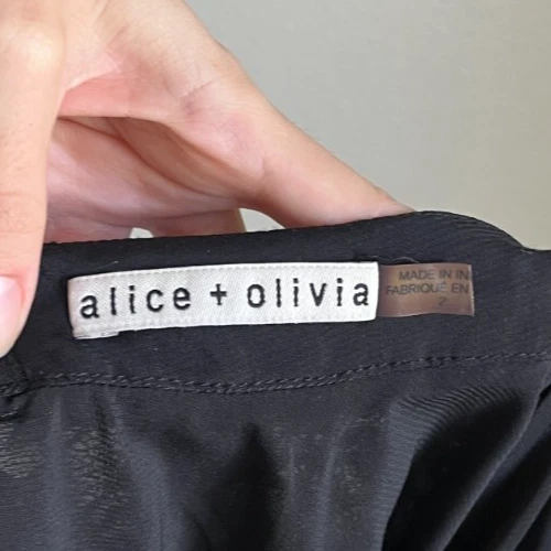 Alice + Olivia Women's Floral Bird Embellished Lace Skirt in Black Size US 2 - Image 4 of 4