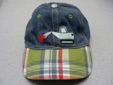 GYMBOREE - Denim Plaid - 12-18 Mos. Size - Stretch Fit Baseball Cap Hat