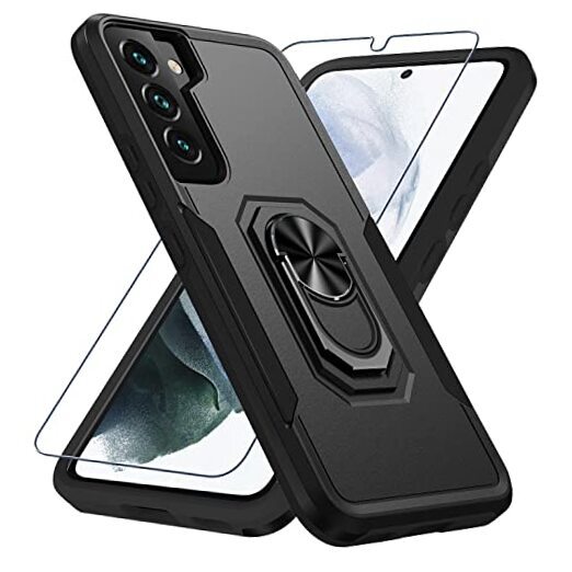 Janmitta Compatible with Samsung Galaxy S22 Case with S22(6.1 Inch) Black Matte