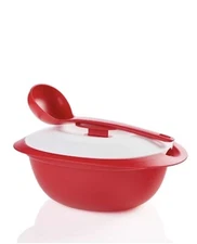 Brand New TUPPERWARE Essentials Soup / Chili Bowl Server 7½ Cups  W/Ladle Red 