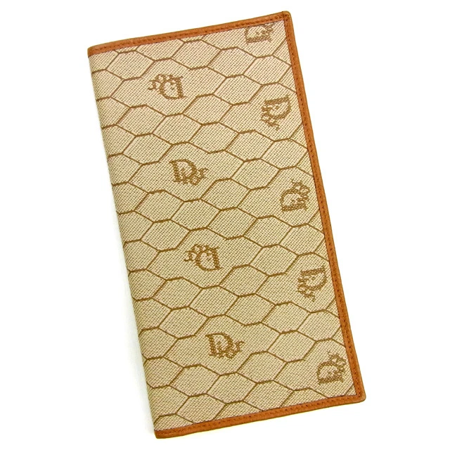 Dior Portefeuille Portefeuille Long Portefeuille Beige Marron Femme Unisexe Authentique Occasion Y6610