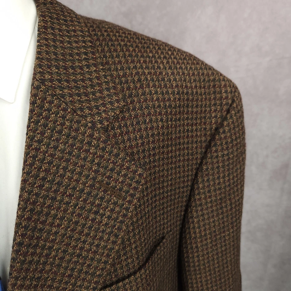 Chaqueta Blazer De Colección Oak Creek Tweed Para Hombres 48L Marrón Abrigo Deportivo 3 B Lana Pura EE. UU. Foto 4 de 4